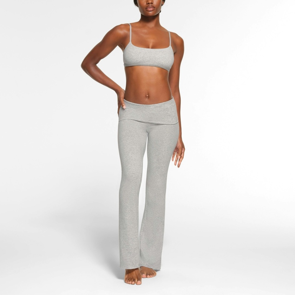 Skims cotton jersey foldover pant. Grey. Size Small. NWT